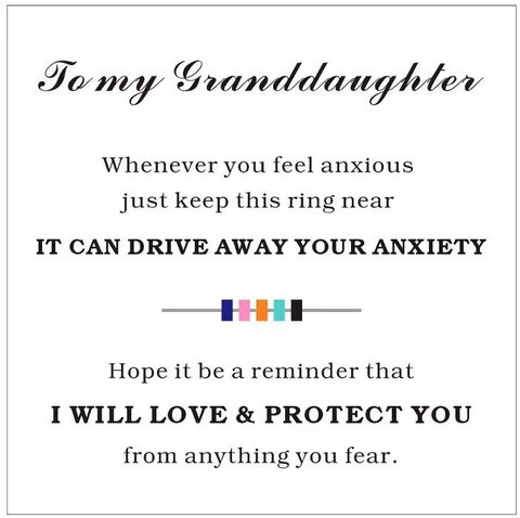 Inspirational To My Daughter Granddaughter Greeting Card For Jewelry Anxiety Ring Accessories Heartfelt Support Gift Card