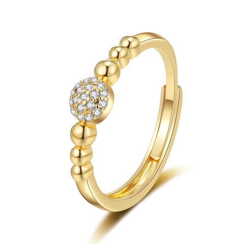 Eleganter Ring Aus Kupfer Mit Perlen Verzierung Und Zirkonia Für Damen Verstellbarer Offener Fingerring Schmuck
