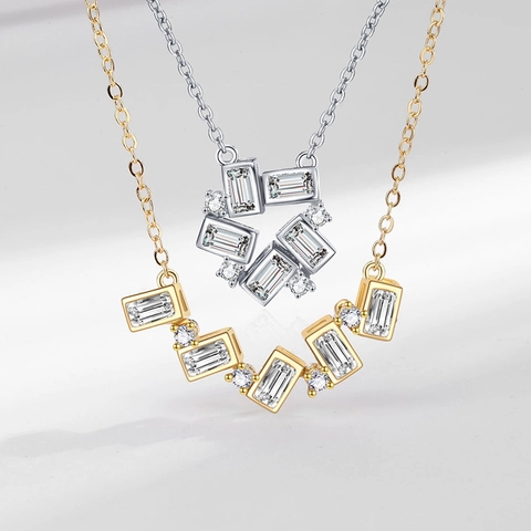 Collier Pendentif Grande Roue En Zircon Coupe Baguette Géométrique Cuivre Plaqué Bijoux Élégants Pour Femmes