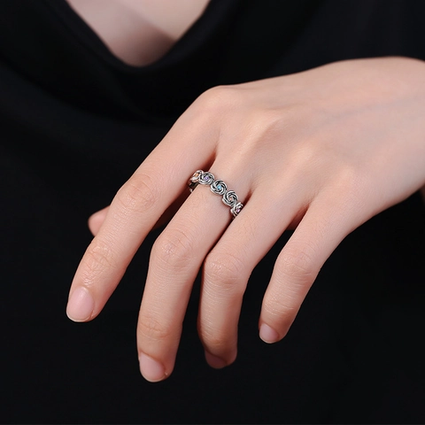 Anillo De Rosa Vintage De Cobre Con Incrustaciones De Circonita Cúbica Colorida Joyería Ajustable Para Mujer