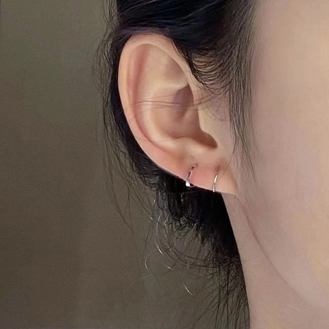 Layered Spiral Hoop Earrings Copper Rotating Geometric Spring Style Simple Versatile Jewelry For Women
