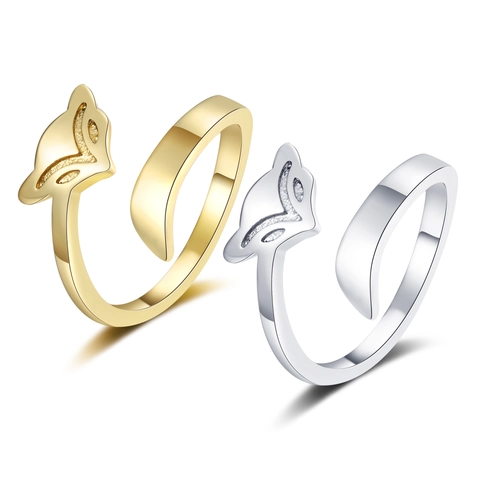 Fuchs Verstellbarer Offener Ring Kupfer Minimalistisches Tierdesign Modeschmuck Für Damen