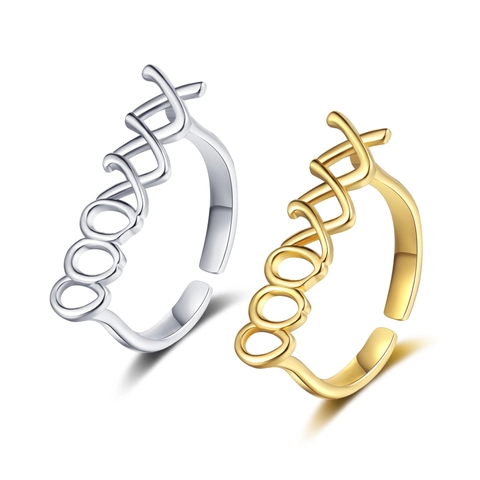 Anillos De Cobre Ajustables Con Letras Huecas Geométricas Para Mujer Patrón XO Joyería De Dedo Abierta