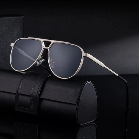 Occhiali Da Sole Aviator Vintage Protezione UV400 Montura In Metallo A Doppio Ponte Per Uomini Donne Moda All'aperto