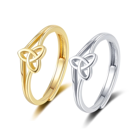 Keltenknoten Ring Kupfer Geometrisch Hohl Verstellbar Offen Minimalistischer Schmuck Damen
