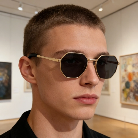 Polygonal Square Sunglasses Metal PC Frame UV400 Protection Outdoor Fashion Retro For Men