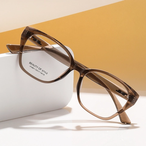 Women Cat Eye Optical Glasses Frame TR90 Fashion Retro Oversized Clear Lens Eyeglasses