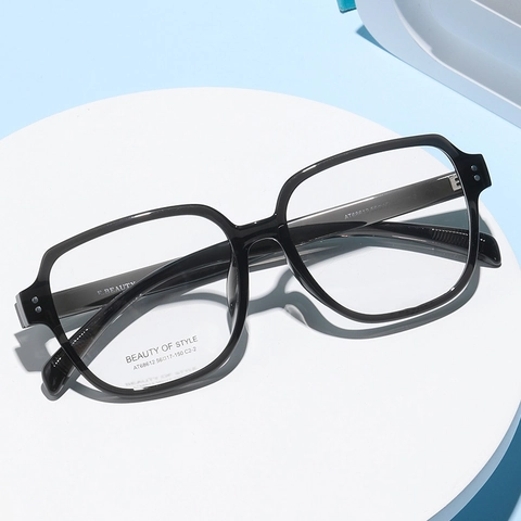 Large Square Frame Glasses Women TR90 Lightweight Optical Frame Prescription Ready Trendy Versatile