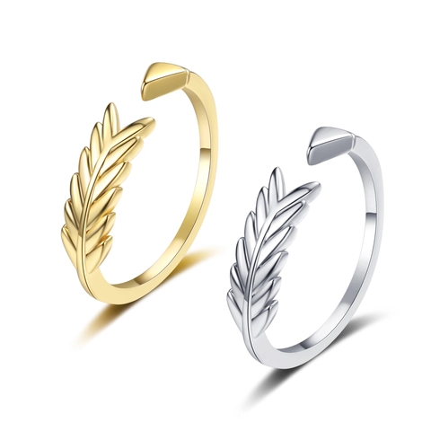 Weizenähre Blatt Kupfer Ring Offen Verstellbar Minimalistisch Pfeil Design Für Damen Eleganter Schmuck Mode Geschenk