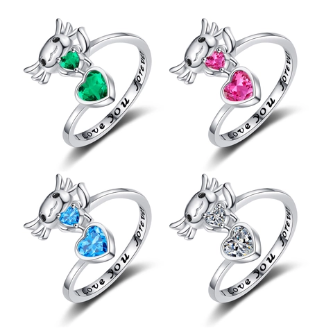 Axolotl Herz Ring Kupfer Strass Verstellbar Offen Gravur I Love You Forever Süßer Schmuck Geschenk Für Damen
