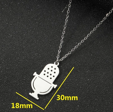 Collana Con Ciondolo A Forma Di Microfono Minimalista In Acciaio Inossidabile Gioielli A Tema Musicale Da Donna Uomo
