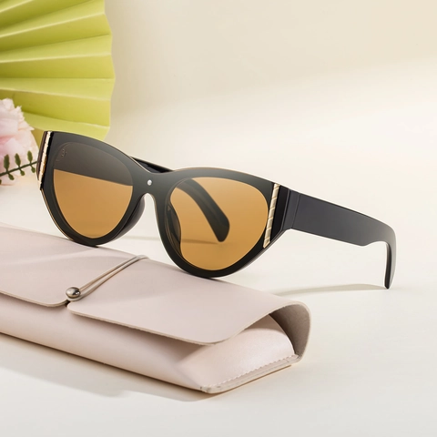 Retro Cat Eye Sunglasses For Women Oversized PC Frame UV400 Protection Fashion Modern Trendy Shade Eyewear