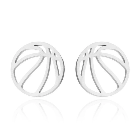Orecchini A Lobo Basket In Acciaio Inossidabile Svuotato Stile Punk Sportivo Gioielli Unisex
