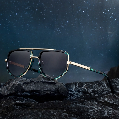 Fashion Square Sunglasses Men Metal Plastic Frame UV400 Protection Sun Glasses For Outdoor Driving Pilot Style
