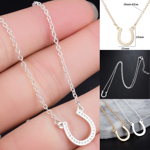 Collana Con Pendente A Ferro Di Cavallo Minimalista In Lega A Forma Di U Gioiello Portafortuna Regalo Donna Oro Argento