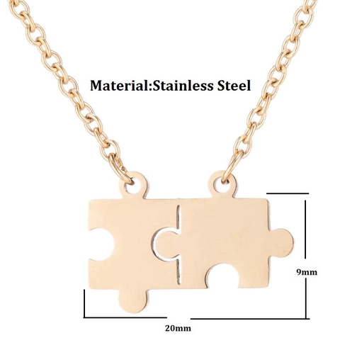 Collar Con Colgante De Acero Inoxidable Rompecabezas Irregular Chapado En Oro 18K Joyería Geométrica Minimalista Mujeres