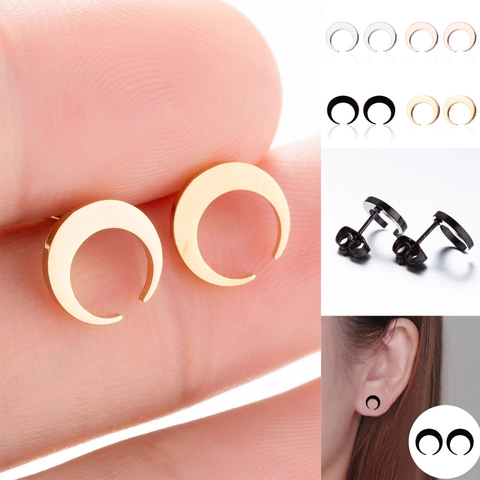 Orecchini A Lobo Luna Crescente Acciaio Inossidabile Design Geometrico Minimalista Gioielli Di Moda Per Donne E Uomini