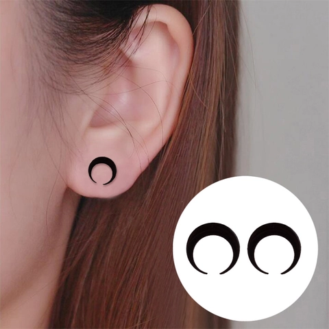 Orecchini A Lobo Luna Crescente Acciaio Inossidabile Design Geometrico Minimalista Gioielli Di Moda Per Donne E Uomini