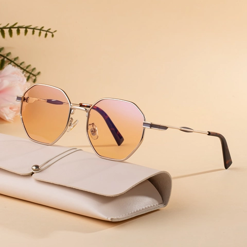 Octagon Polygon Sunglasses Retro Metal Frame UV400 Gradient Lens Fashion Driving Eyewear Unisex