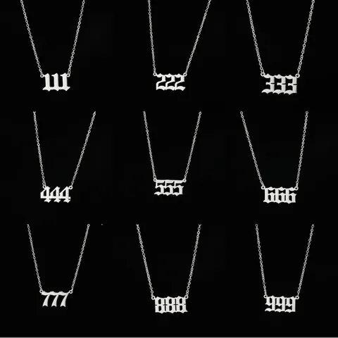 Engel Nummer Anhänger Halskette Edelstahl Gothik Minimalistischer Numerologie Schmuck Für Frauen Mit Bedeutungskarte