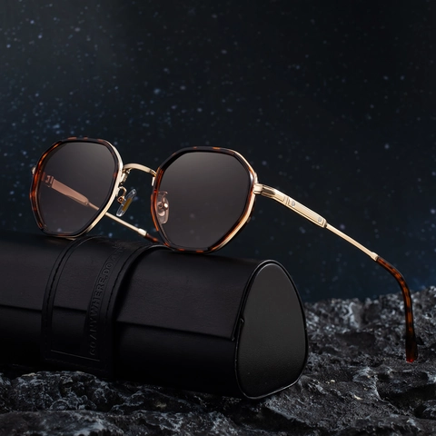 Fashion Men Square Sunglasses Retro Metal Octagonal Frame UV400 Protection Outdoor Driving Geometric Geometric Tinted Sun Glasses