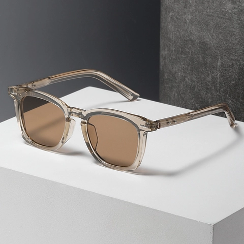 Square Frame Sunglasses For Men Vintage Retro Style UV400 Protection PC Lens TR Metal Hybrid Frame Fashion Eyewear