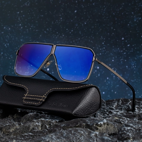 Retro Square Metal Frame Sunglasses For Men Women Fashion Aviator Style UV400 Protection Gradient PC Lens Eyewear Accessories