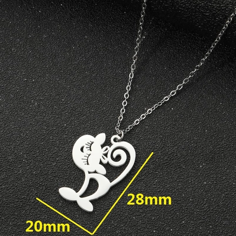 Collar Con Colgante De Gato Lindo De Moda De Acero Inoxidable Cadena De Clavícula De Animal Joyas Elegantes Para Mujeres Niñas