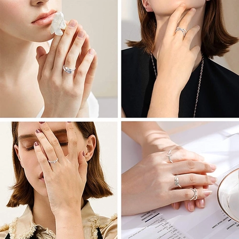 Adjustable Rings Geometric Arrow Cross Minimalist Stackable Vintage Jewelry For Women