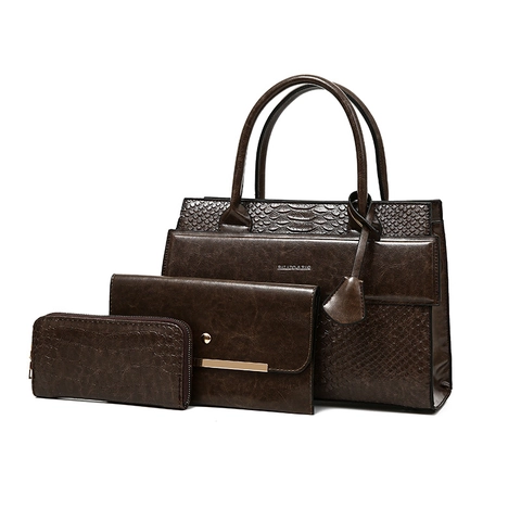 Women Handbags Clutch And Wallet PU Leather Crocodile Pattern Large Capacity Top Handle Retro Fashion Elegant Daily