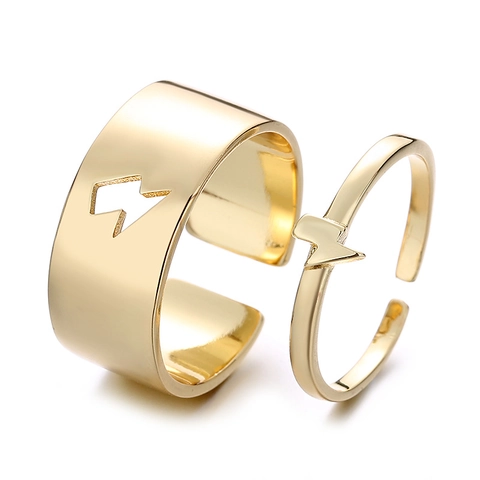 Schmetterling Dinosaurier Herz Blitz Pärchen Ringe Kupfer Offen Verstellbar Schmuck Mode Punk Für Herren Damen