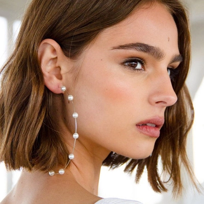 Orecchini A Cerchio Grandi Rame Placcato Oro Con Künstliche Perle Sintetiche Rotonde Gioielli Di Moda Minimalista Per Donne