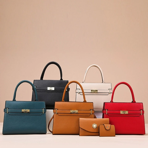 Sac à Main Élégant en Cuir PU Motif Litchi pour Femmes Avec Bandoulière Sac Bandoulière Avec Portefeuille