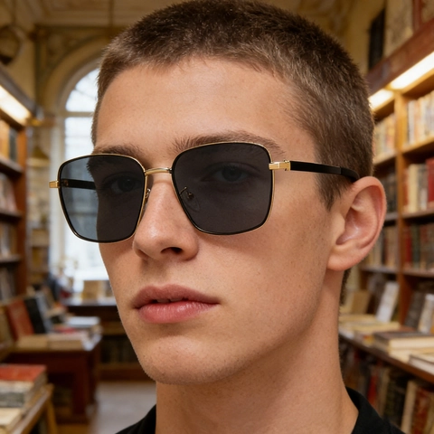 Men Polarized Sunglasses Square Metal Plastic Frame TAC Lenses UV400 Retro Driving Eyewear Fashion Shades
