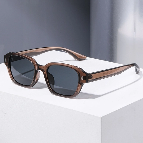 Men Polarized Sunglasses Square PC Frame UV400 Protection Outdoor Fashion Retro Eyewear