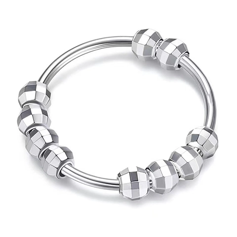 Anello Ansia In Rame Perline Rotanti Decompressione Sollievo Dallo Stress Gioielli Minimalisti Per Donna
