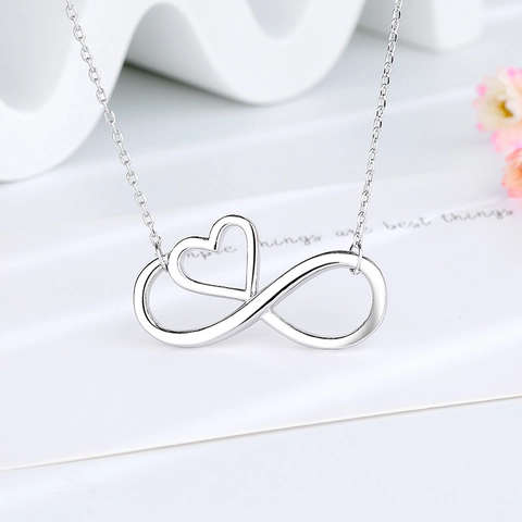 Collar Con Colgante De Corazón E Infinito Cobre Chapado En Oro Cadena De Clavícula Minimalista Para Mujer Joyería Chic