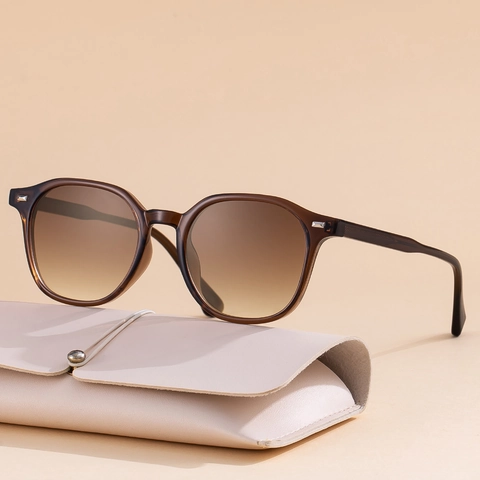 Gafas De Sol Retro Cuadradas Redondas Montura PC Protección UV Gafas De Moda Para Hombres Mujeres