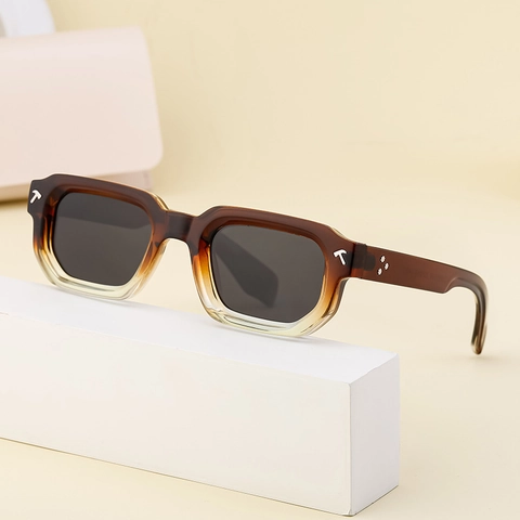Vintage Vierkante Zonnebril Heren Gepolariseerde TAC Lenzen UV400 Bescherming PC Montuur Kleine Shades Voor Rijden