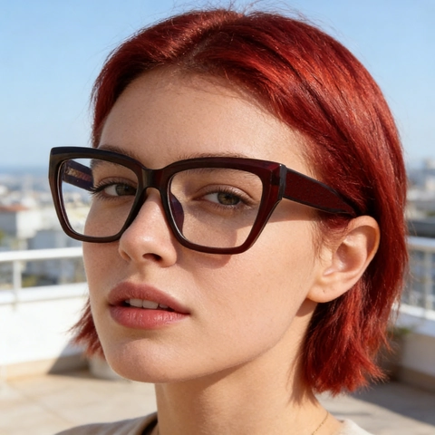 Cat Eye Glasses Anti Blue Light PC Frame Retro Square Fashion Clear Lens Eyewear Women