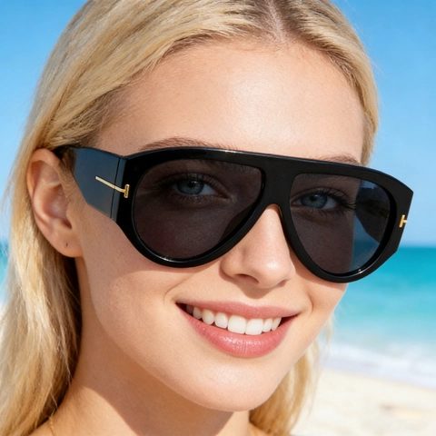 Gafas De Sol Piloto Sobredimensionadas Protección UV400 Montura De Plástico Moda Retro Con Decoración De Metal