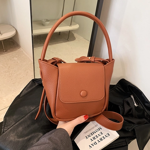 Borsa Da Donna Motivo Litchi Pelle PU Patta Retrò Borsa A Tracolla Con Tracolla Regolabile Borsa A Spalla Versatile