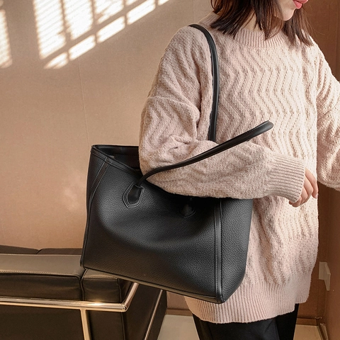 Borsa Tote Donna Grande Capacità Pelle Sintetica Martellata Minimalista Borsa A Spalla Pendolare