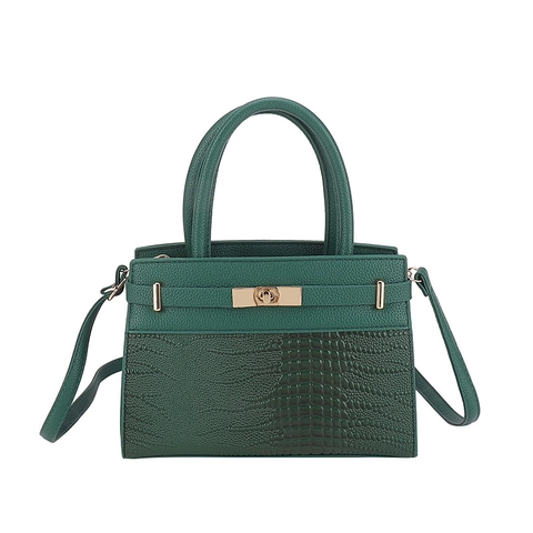 Damen Handtasche PU Leder Krokodilmuster Tragegriff Schultertasche Umhängetasche Retro Büro Dame Vielseitiger Eleganter Stil