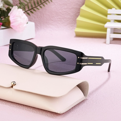 Occhiali Da Sole Polarizzati Da Uomo Protezione UV400 Montatura PC Rettangolare Decoro Metallo Moda Retrò Guida