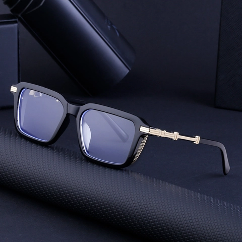 Gafas de Sol Cuadradas Polarizadas Vintage Para Hombre Mujer Protección UV400 Marco de Metal PC Moda Retro