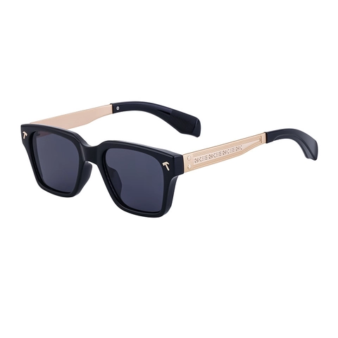 Lunettes de Soleil Carrées Vintage Monture PC Métal UV400 Mode Avec Branches Gravées Pour Hommes Femmes