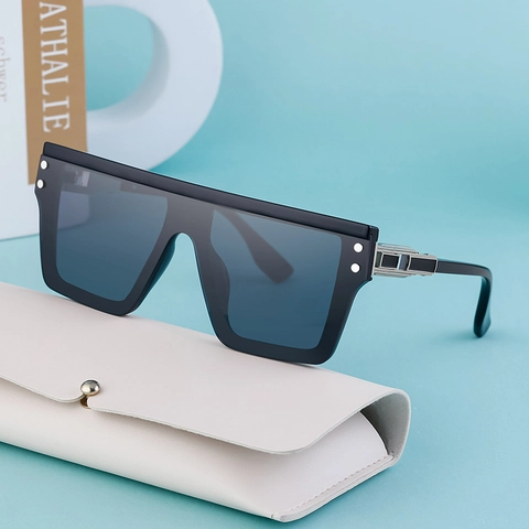Gafas De Sol Polarizadas Para Hombre Montura Cuadrada Retro Protección UV400 Conducción Exterior Moda Decoración Metal