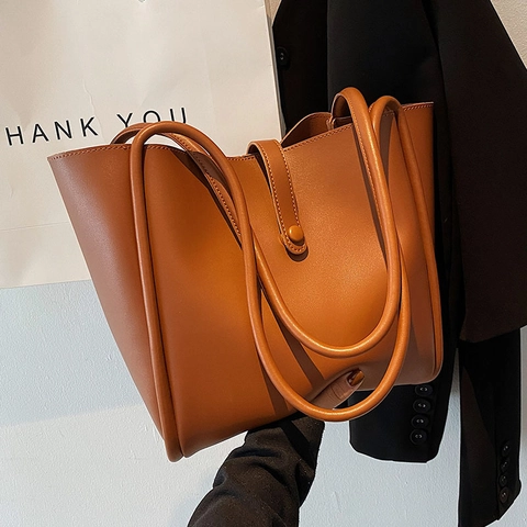 Borsa A Mano Tote Minimalista In Pelle PU Con Pochette Interna Grande Capacità Borsa A Spalla Chiusura Magnetica Donna