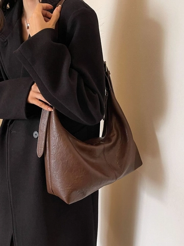 Borsa A Spalla Hobo In Pelle PU Vintage Da Donna Borsa Tote Minimalista Di Grande Capacità Con Tracolla Regolabile